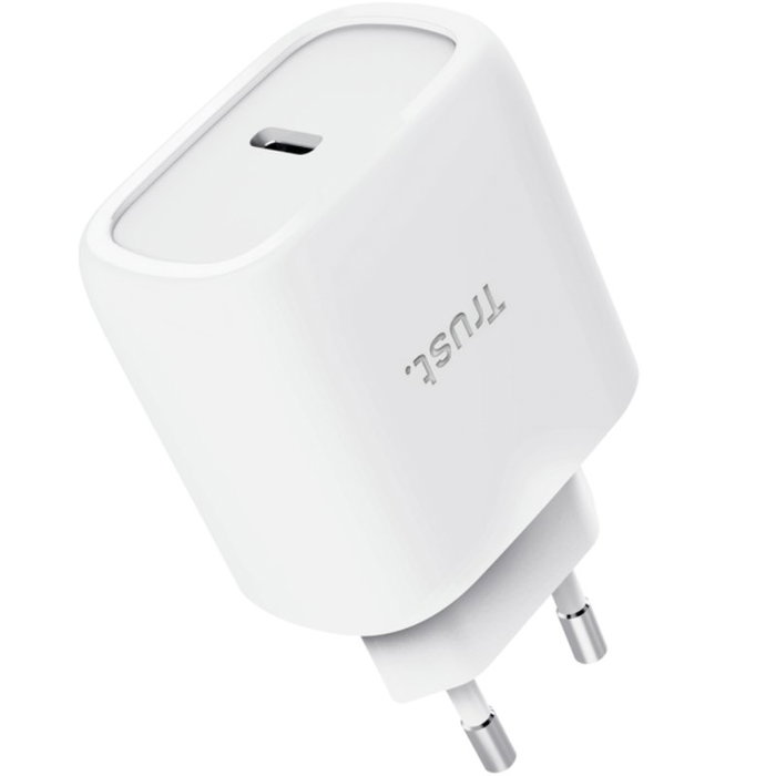 Trust Maxo Cargador GaN USB-C 45 W con Cable USB-C Blanco